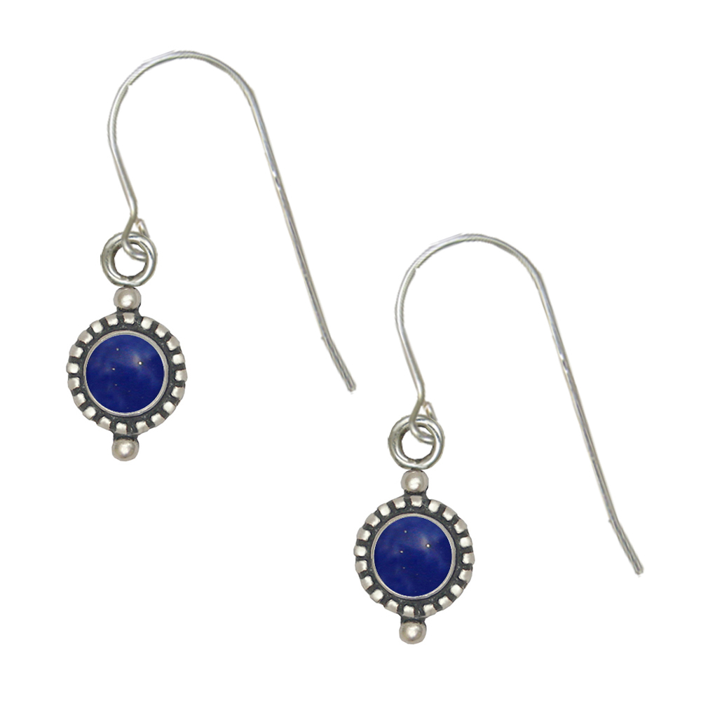 Sterling Silver Lapis Lazuli Gemstone Drop Dangle Earrings